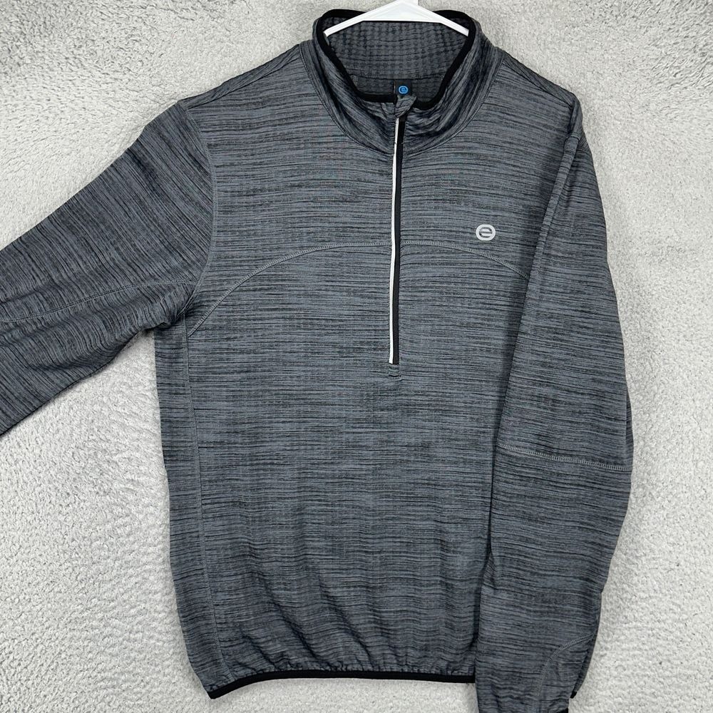 Etonic Pullover Jacket Mens Large Gray Half Zip Long Sleeve Performance Stretch